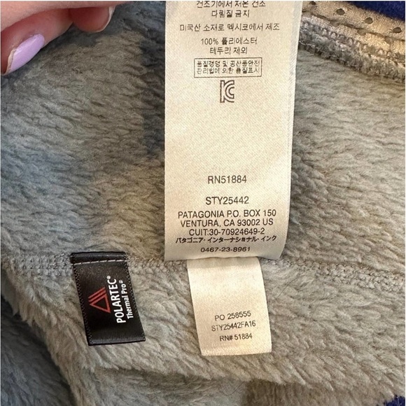 PATAGONIA Re-Tool Snap-T Fleece Pullover in Platinum Gray/Royal Blue Size Small - Picture 6 of 6